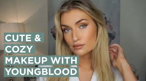 cute cozy makeup with youngblood