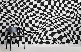 Wavy Chequered Aesthetic Wall Mural