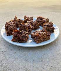 no bake chocolate raisin bran squares