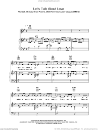 Album let's talk about love od celine dion. Adams Let S Talk About Love Sheet Music For Voice Piano Or Guitar