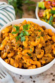 homemade hamburger helper dinner at