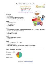Chef Solus 1600 Calorie Menu Plan For Kids 9 Years And Older