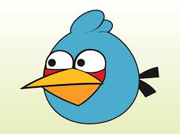 blue angry bird vector art graphics
