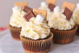 s mores cupcakes with smoked chocolate