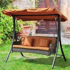 Brown Metal Patio Porch Swing