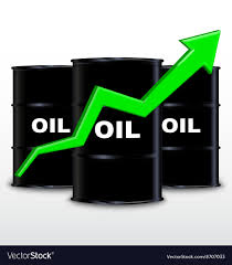Oil Barrels And Green Arrow Chart Up Trend