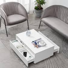 » meeting table two way concealed power dock station. Ebtools Rectangle Coffee Table With Led White High Gloss Rectangular Coffee Table With Four Drawers For Living Room Home Office Walmart Com Walmart Com