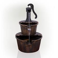 Bronze 2 Tier Barrel And Pump Fountain