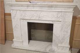 Carrara White Marble Fireplace Surround