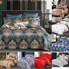 4pcs Jacquard Luxury Bedding Set Satin