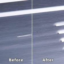 Scratches can easily be removed on stainless steel by using a little bit of gun oil and a scotch brite pad. Rejuvenate Stainless Steel Scratch Eraser Kit Rjssrkit The Home Depot