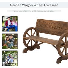 Garden Wagon Wheel Bench