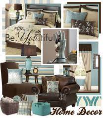 teal and brown living room accessories