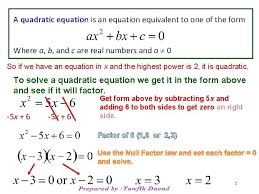 1 a quadratic equation is an equation