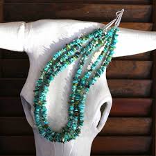 turquoise beaded necklace cow