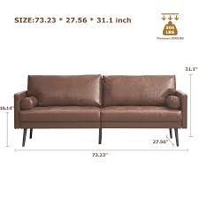 vonanda faux leather sofa couch mid