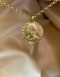 roman coin necklace in 18ky kristin