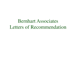 Bernhart Associates Reference Letters