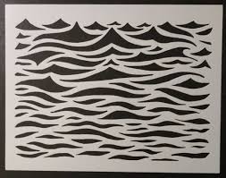 Ocean Waves Wavey Wavy Wave Water Pattern Custom Stencil Fast Etsy