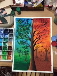 Save The Tree Poster Colour Save Environment