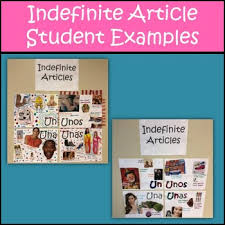 The definition of a definite article is a determiner (the) used to identify a specific noun or noun phrase. Spanish Definite Indefinite Article Student Created Poster Project