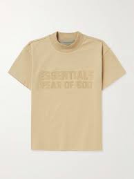 fear of essentials kids men logo appliquéd cotton jersey t shirt neutrals age 8