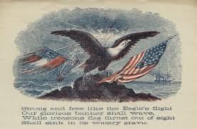 Eagle With American And Confederate Flags Letterhead Print