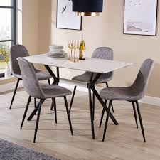 luxor dining set 4 grey chairs big