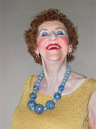 weird old lady makeup stock photos