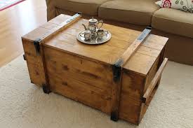 Coffee Table Chest Wooden Box Vintage