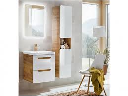 Modern White Gloss Oak Wall Bathroom