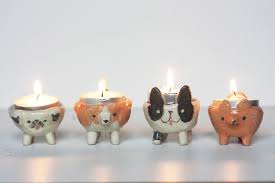 Custom Ceramic Dog Tea Light Candle Holder Personalised