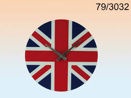 Union Jack 40cm Glass Clock