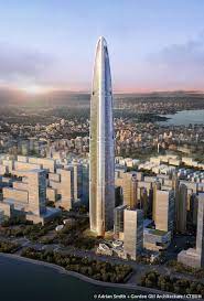 Due to airspace regulations, it has been redesigned so its height does not exceed 500 metres (1,600 ft) above sea. Wuhan Greenland Center Complex The Skyscraper Center
