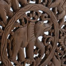 Thai Elephant Feng Shui Wood Carving