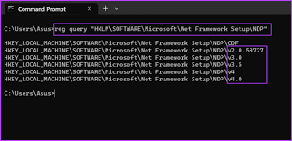 check net framework version