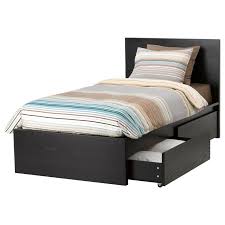 malm high bed frame 2 storage boxes