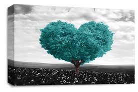 love heart canvas wall art picture