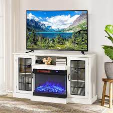 Electric Fireplace White Tv Stand Led