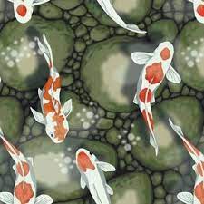 anese koi pond fabric wallpaper and