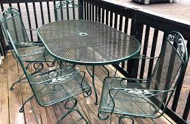 Wrought Iron Patio Set In Green Paint