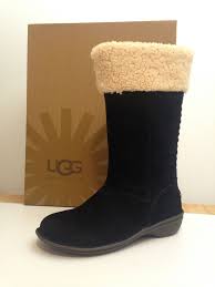 Ugg Australia Womens Black Karyn Suede Boots Zipper 1005449