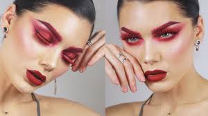 full face using only red makeup linda