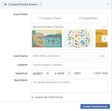 create a private facebook event
