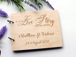 2019 A True Love Story Never Ends Quote Wooden Wedding Guest Book Personalised Name Amp Date Guestbook Rustic Custom Wedding Photo Album From