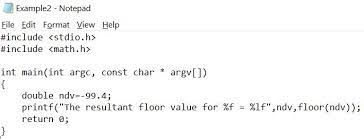 floor function in c