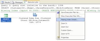 missing index feature of sql server