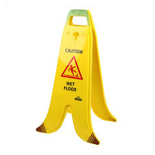 folding banana a frame sign for wet floors