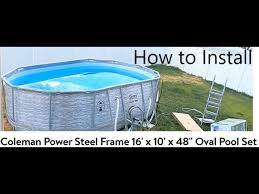 coleman power steel frame pool 16x10x4