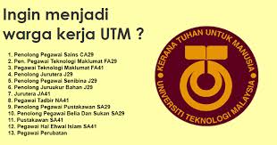 Pegawai kewangan gred w41 23. Jawatan Kosong Di Universiti Teknologi Malaysia Utm Jobcari Com Jawatan Kosong Terkini